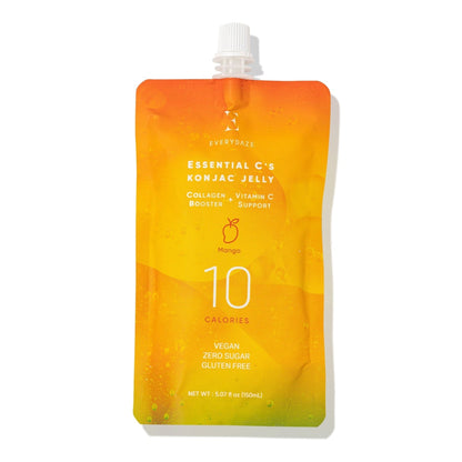 Osvežilni veganski konjak jelly z okusom manga, obogaten s kolagenom in vitaminom C