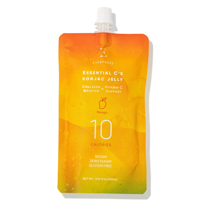 Osvežilni veganski konjak jelly z okusom manga, obogaten s kolagenom in vitaminom C
