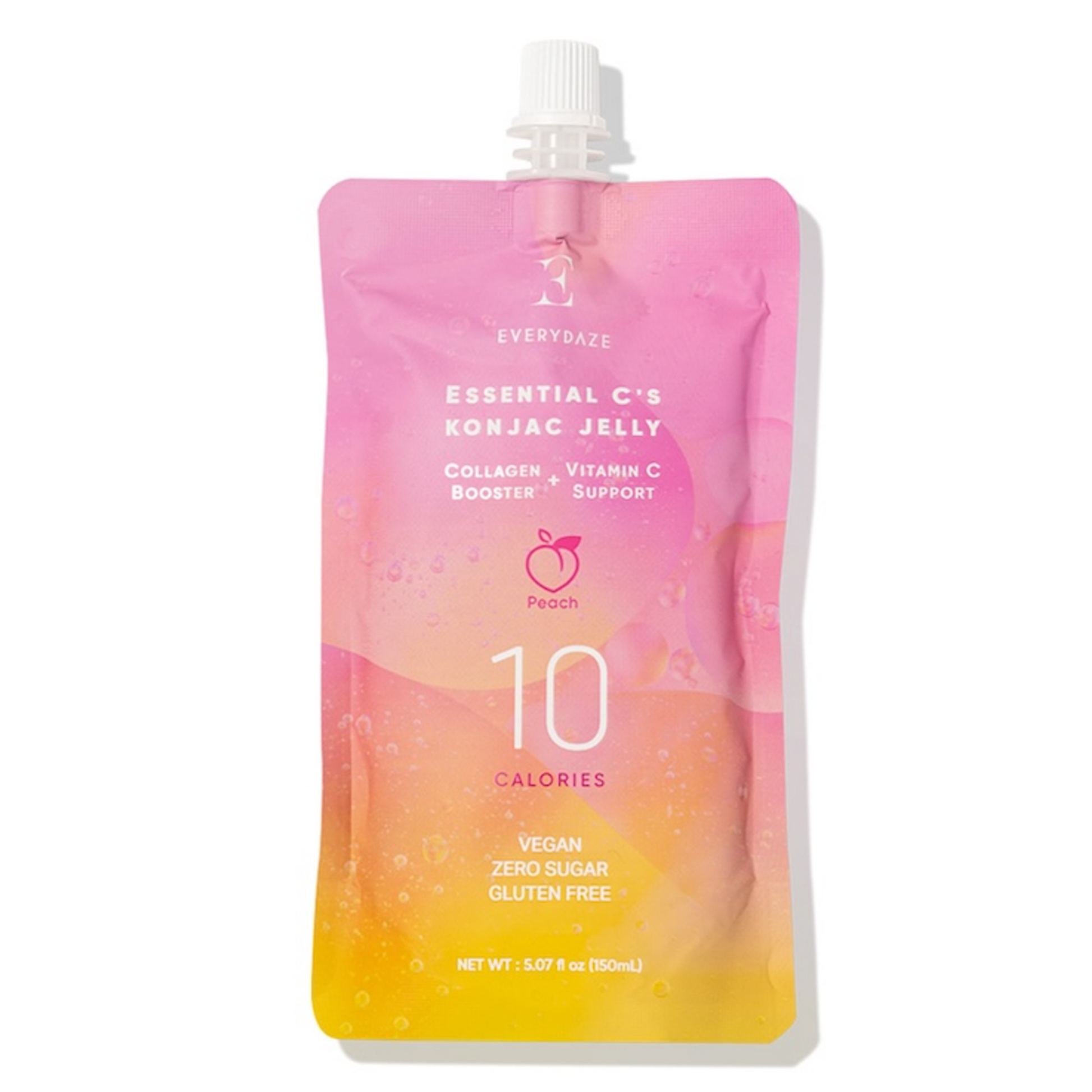 Osvežilni veganski konjak jelly z okusom breskve, obogaten s kolagenom in vitaminom C