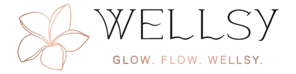 Wellsy logo s frangipani rožo